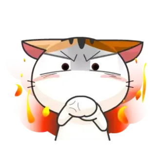 😠 gatto, arrabbiato, dispiaciuto, cartone animato, espressione, meme telegram sticker