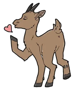 😘 ziege, tier, cartoon, liebe, kuss, herz whatsapp sticker