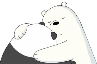 🙆 クマ, ハグ, マンガ, 友情, 抱きしめる telegram sticker