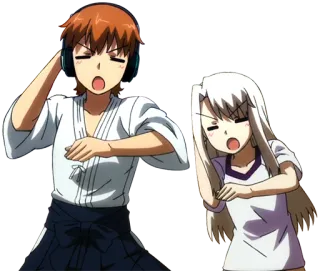 🎧 アニメ, ダンス, ヘッドホン, 漫画, 楽しい telegram sticker
