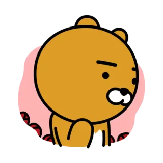 😄 Ryan desenho animado, urso, fofo, Kakao Friends, Ryan telegram sticker