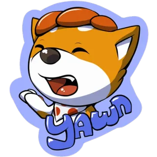 🤭 YAWN cartoon, animal, dog, sleepy, yawn, cute telegram sticker
