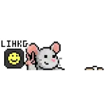 🤳 LINKG 鼠标, 像素艺术, 笑脸, 链接 telegram sticker
