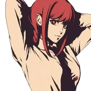 😍 Makima Chainsaw Man Anime, Pelirroja, Makima, Chainsaw Man, Mujer, Manga telegram sticker