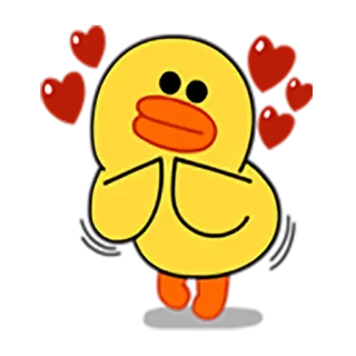 😍 เป็ด, การ์ตูน, สัตว์, น่ารัก, สีเหลือง telegram sticker