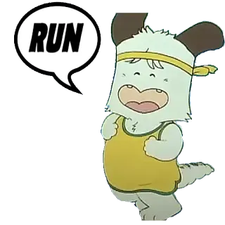 🏃 RUN bieganie, pies, kreskówka, zwierzę, ćwiczenia, motywacja telegram sticker