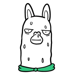 😓 lhama, animal, desenho animado, suor, engraçado, fofo, gravata borboleta whatsapp sticker