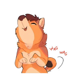 😊 animal, dog, happy, cheerful, cartoon, orange telegram sticker