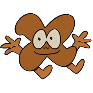 🥰 Dibujo animado, Personaje, Marrón, X, Feliz, Animado telegram sticker