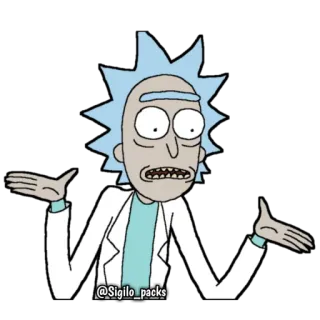 🤷‍♂ Rick Sanchez Rick and Morty @Sigilo_packs rick et morty, dessin animé, drôle, adult swim, rick sanchez, animé telegram sticker