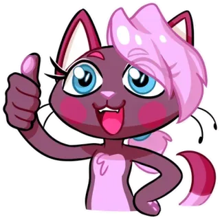 👍 кот, большой палец вверх, милый, животное, наклейка, мультфильм whatsapp sticker