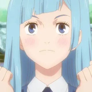 🦋 Anime, Manga, Frau, Mädchen, Hellblaues Haar telegram sticker