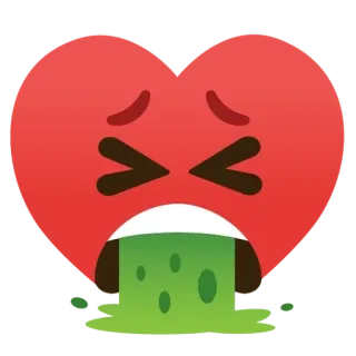 🌟 heart, sick, emoji, puke, vomit, ill telegram sticker