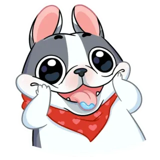 😛 Hund, Französische Bulldogge, Welpe, Cartoon, süß, Tier, Haustier telegram sticker