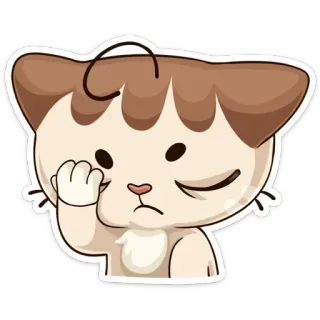 🤦 고양이, 새끼 고양이, 귀여운, 실망한, 슬픈, 동물, 스티커 telegram sticker
