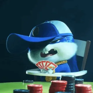 🐰 Hase, Poker, Cartoon, Tier, Häschen, Karten, Spielkarten telegram sticker