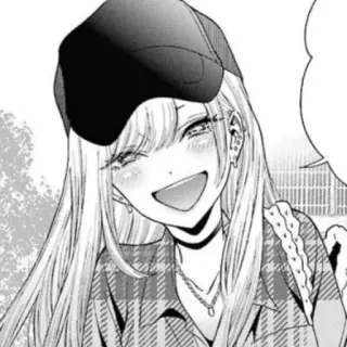 📀 fille animé, souriant, portrait, joyeux, mignon, manga, personnage, dessin animé telegram sticker