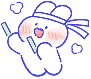 😄 lapin, mignon, lapin, dessin animé, personnage, kawaii telegram sticker