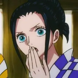 😱 Nico Robin One Piece Anime, Manga, Pirat, Schockiert, Robin telegram sticker