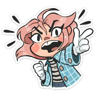 🫵 Cartoon, Figur, Zeigen, Wütend, Niedlich, Illustration telegram sticker