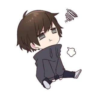 😑 anime, chibi, character, cartoon, sticker telegram sticker