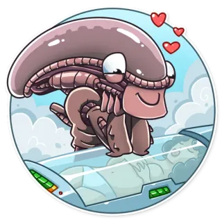 😍 Alien, Horreur, Xénomorphe, Cartoon, Science-Fiction, Monstre whatsapp sticker