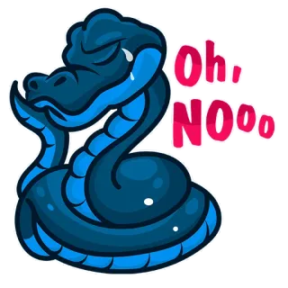 😭 Oh, NOOO ヘビ, 悲しい, 漫画, 爬虫類 telegram sticker