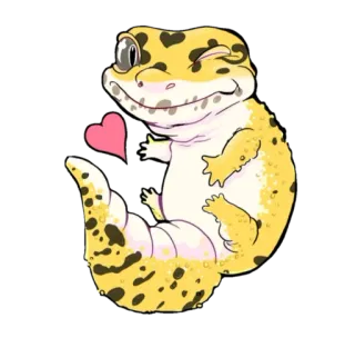 😍 Gecko, Leopardgecko, Tier, Reptil, Liebe, Herz, süß telegram sticker
