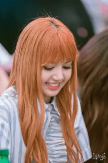 🍁 Lisa donna, capelli rossi, ritratto, sorridente, persona, femmina, Lalisa Manoban telegram sticker