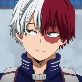 🎭 Shoto Todoroki My Hero Academia Аниме, Персонаж, Волосы наполовину красные наполовину белые, Шото Тодороки, Моя геройская академия whatsapp sticker