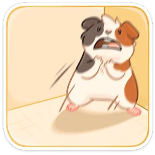 😨 conejillo de indias, enfadado, animal, dibujos animados, mascota telegram sticker