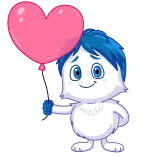 โค๏ธ cartoon, character, balloon, heart, cute telegram sticker