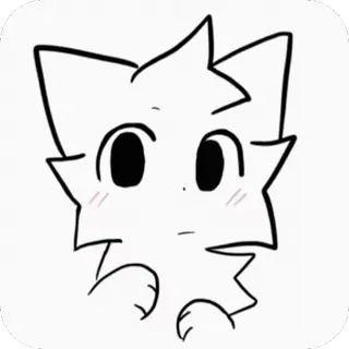 ☺ hoạt hình trắng, tối giản, mèo, đơn giản, dễ thương, hình đại diện telegram sticker