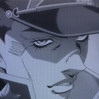 😏 Jotaro Kujo JoJo's Bizarre Adventure Jotaro Kujo, JoJo's Bizarre Adventure, Anime, Manga, Karakter, Wajah telegram sticker