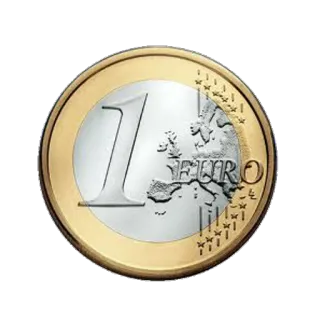 🍃 1 EURO Münze, Währung, Geld, Euro, Europa telegram sticker