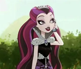 📱 Raven Queen Ever After High мультфильм, анимация, подросток, девушка, королевский telegram sticker