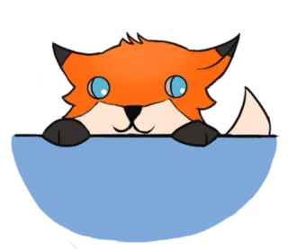 🙇 renard, animal, mignon, dessin animé whatsapp sticker