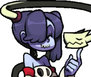 😊 Squigly Skullgirls Squigly, Skullgirls, animado, personaje, videojuego telegram sticker