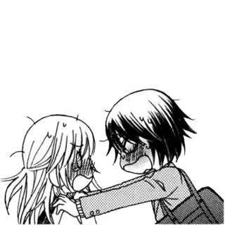 😳 Anime, Mangá, Desenho animado, Casal, Corando, Envergonhado, Romance telegram sticker