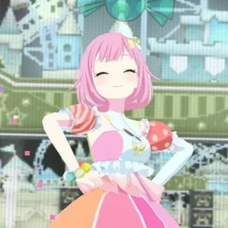 ☺️ anime, cartoon, girl, pink hair, cute, character, female whatsapp sticker
