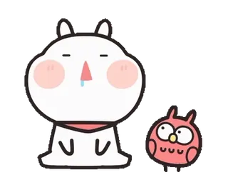🦉 animal, bunny, rabbit, sleepy, cute, owl telegram sticker