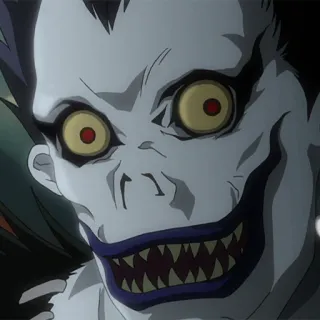 😬 Ryuk Death Note Anime, Manga, Parca, Shinigami, Ryuk, Death Note telegram sticker