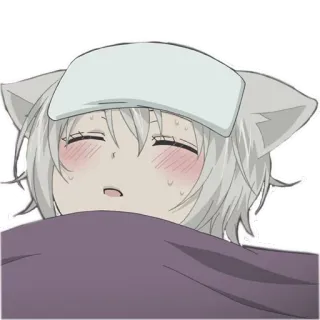 🤒 anime, sick, ill, kawaii, manga telegram sticker