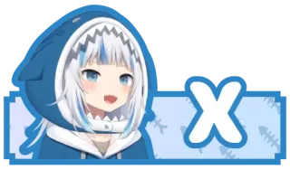 🔤 Gawr Gura X Anime, VTuber, Squalo, Carino telegram sticker