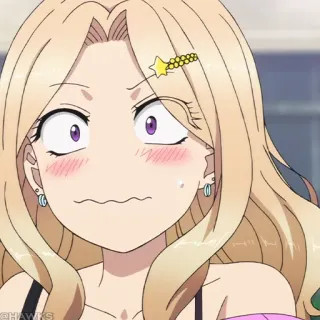 🧪 动漫, 女孩, 金发, 表情, 卡通 telegram sticker