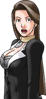 😦 mulher, anime, personagem, sério, retrato whatsapp sticker