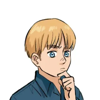 🤔 Armin Arlert Attack on Titan Anime, Mangá, Desenho animado, Personagem, Armin Arlert, Attack on Titan telegram sticker