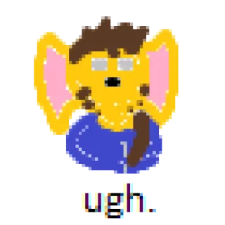 😷 ugh. ugh, expressão, aborrecimento, frustração, adesivo, personagem amarelo telegram sticker