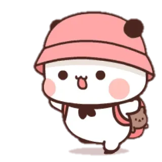 🍼 mignon, dessin animé, personnage, rose, blanc, animal telegram sticker