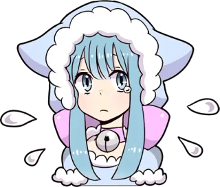 😢 Anime, Kartun, Menangis, Kawaii, Sedih, Air mata, Gadis telegram sticker